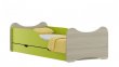 Postel Lojzík N21 180/90 cm + matrace + šuplík zelený POSLEDNÍ KUS