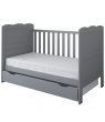 Postýlka 140/70 cm Inge - šedá - 3v1 se šuplíkem