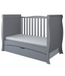 Postýlka 140/70 cm Margit - šedá - 3v1 se šuplíkem