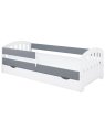 Postel Kvido 180/80 cm - bílá/ šedá + matrace  + šuplík 