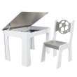 Stůl otevírací + 1 židle - Míč šedá