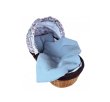Polštářek + deka do kočárku mušelín s výpni - modrá