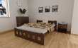 Postel Nika ořech 140 x 200 cm zvýšená + matrace Relax + rošt ZDARMA