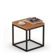 Konferenční stolek kovový 40x40 cm - olše / černá