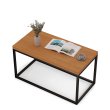 Konferenční stolek kovový 40x80 cm - olše / černá
