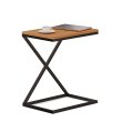 Konferenční stolek kovový 35x50 cm - olše / černá