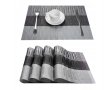 Prostírání pletené / PVC 1 kus - pruh - Černošedá