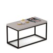 Konferenční stolek kovový 40x80 cm - šedá / černá
