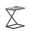 Konferenční stolek kovový 35x50 cm - šedá / černá