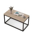 Konferenční stolek kovový 40x80 cm - dub sonoma / černá