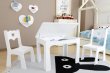 Stůl otevírací + 2 židle Srdce bílá
