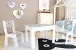 Stůl + dvě židle srdce šedo-bílá