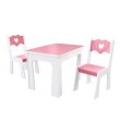 Stůl + dvě židle - srdce růžovo-bílá