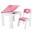 Stůl otevírací + 1 židle Srdce růžová