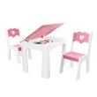 Stůl otevírací + 2 židle - Srdce růžová