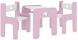 Stůl a dvě židle - hvězda růžová