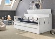 Postel Rimini II 90-180/200 cm + rošty rozkládací s úložným boxem - bílá