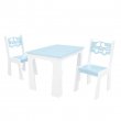 Stůl + dvě židle auta modro - bílá