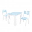 Stůl + dvě židle - raketa modro-bílá