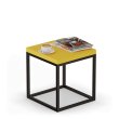 Konferenční stolek kovový 40x40 cm - žlutá / černá
