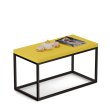 Konferenční stolek kovový 40x80 cm - žlutá / černá