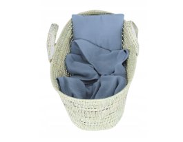 Polštářek + deka do kočárku mušelín - modrá