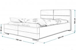 Čalouněná postel Bari 120/200 cm s úložným prostorem madrid - ekokůže