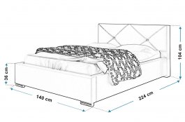 Čalouněná postel Modena 120/200 cm s úložným prostorem madrid - ekokůže