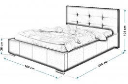 Čalouněná postel Trento 140/200 cm s úložným prostorem kronos