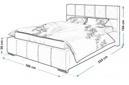 Čalouněná postel Milano 140/200 cm s úložným prostorem kronos