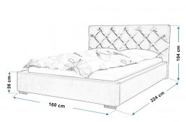 Čalouněná postel Verona 140/200 cm s úložným prostorem jasmine 