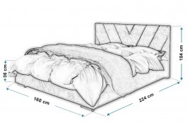 Čalouněná postel Vicenza 140/200 cm s úložným prostorem malmo