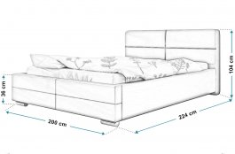 Čalouněná postel Bari 180/200 cm s úložným prostorem madrid - ekokůže