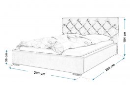 Čalouněná postel Verona 180/200 cm s úložným prostorem jasmine 
