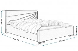 Čalouněná postel Piano 180/200 cm s úložným prostorem jasmine 
