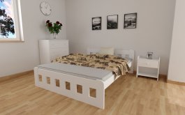Zvětšit Zvýšená postel z masivu Nika 120x200 cm bílá + rošt ZDARMA
