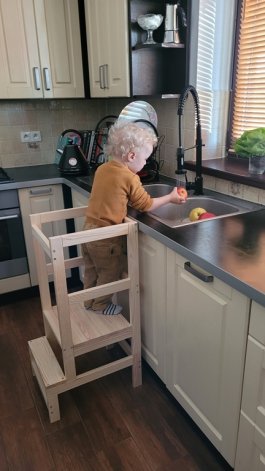 Dětský pomocník - SCHŮDKY 3v1 / Kitchen Helper / přírodní