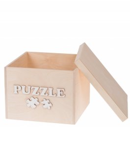 Dřevěný box na hračky PUZZLE1 - 25x25x20 cm