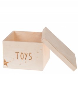Dřevěný box na hračky TOYS - 25x25x20 cm