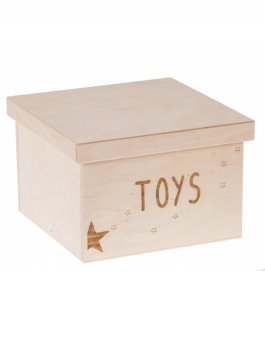 Dřevěný box na hračky TOYS - 25x25x20 cm