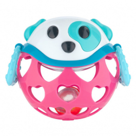 Canpol babies Interaktivní hračka míček s chrastítkem Růžový pes
