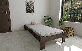 Postel z masivu borovice Adam 80x200 cm ořech + rošt ZDARMA