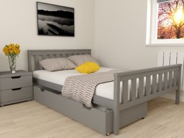 Zvětšit Postel Agata 140x200 cm - ŠEDÁ + matrace Optimal 10 cm + rošt ZDARMA