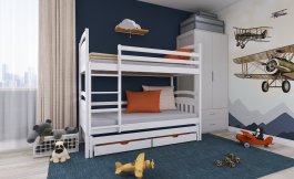Patrová postel Alma 90x200 cm - BÍLÁ + rošty ZDARMA