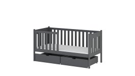 Postel z masivu Amelia 160/80 cm - ŠEDÁ + rošt ZDARMA