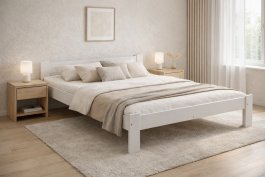 Postel z masivu Anetka 180 x 200 cm - BÍLÁ + rošt ZDARMA