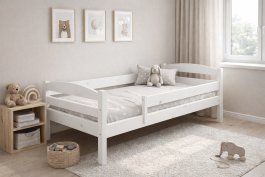 Postel z masivu borovice Anička 160x70 cm bílá + rošt ZDARMA