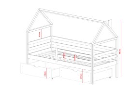 Postel z masivu Ava 160/80 cm - ŠEDÁ + rošt ZDARMA
