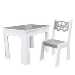 Zvětšit Stůl a židle opěrka - auto šedo bílá
