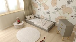 Dětská montessori postel Axel 90/200 cm + rošt ZDARMA - šedá